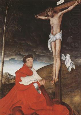Cardinal Albrecht of Branden-burg before the Crucified Christ (mk08), CRANACH, Lucas the Elder